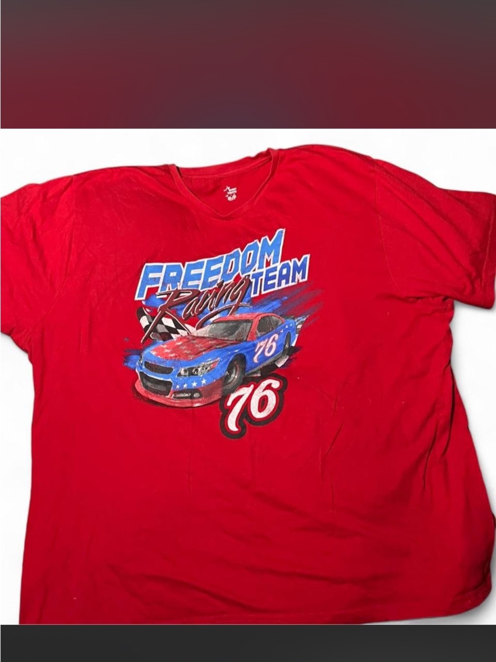 Freedom Team 76 Racing Graphic T-Shirt Large Red Nascar Core Americana